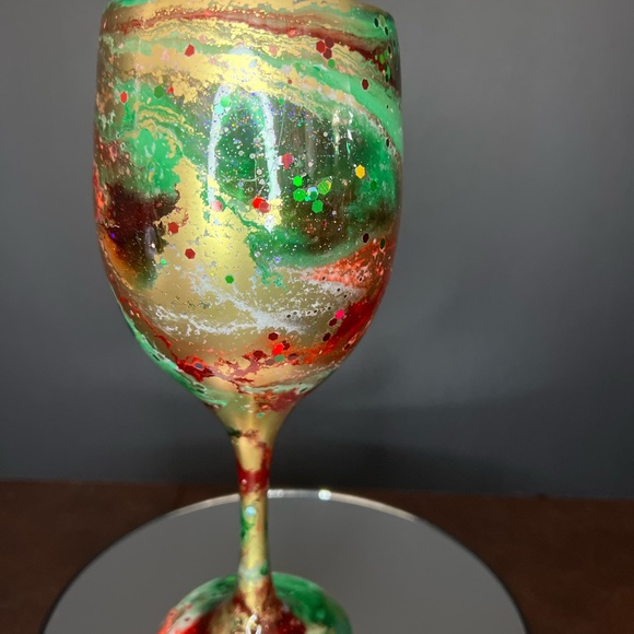 Handcrafted “Christmas Spirit” Custom Large Wine Glass. 16oz - Picture 5 of 13